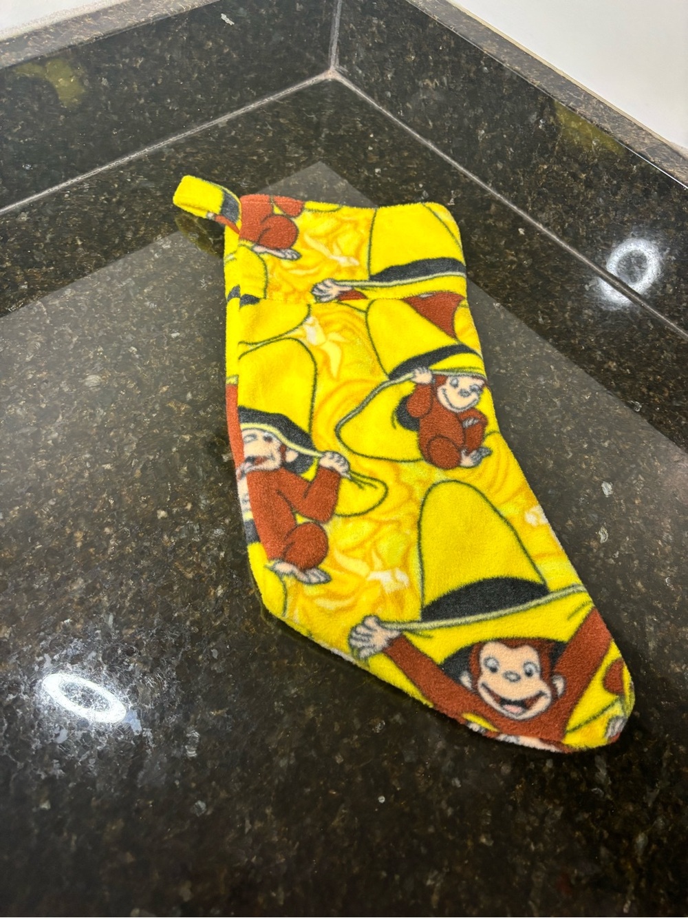 CURIOUS GEORGE Yellow Fleece Holiday Stocking